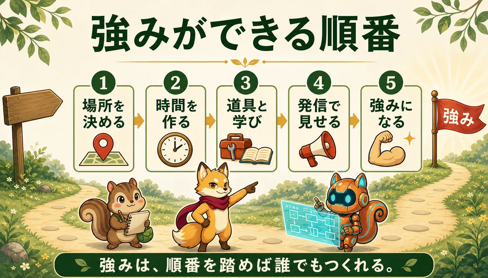 強みができる順番を示す図解