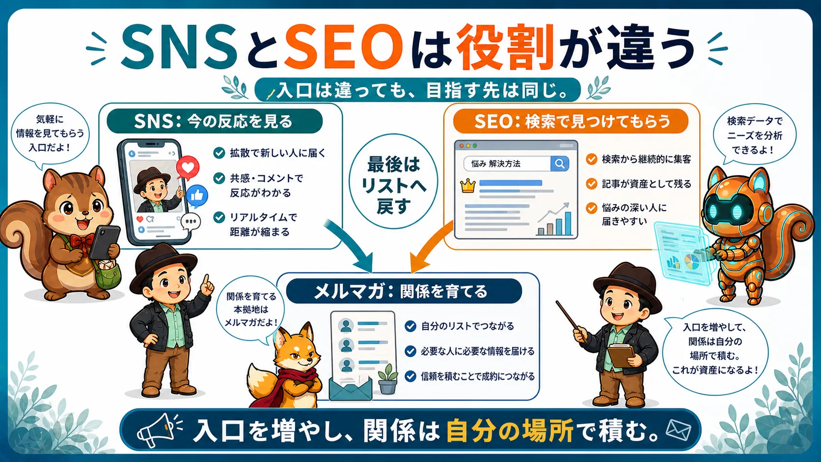 SNSとSEOは役割が違う