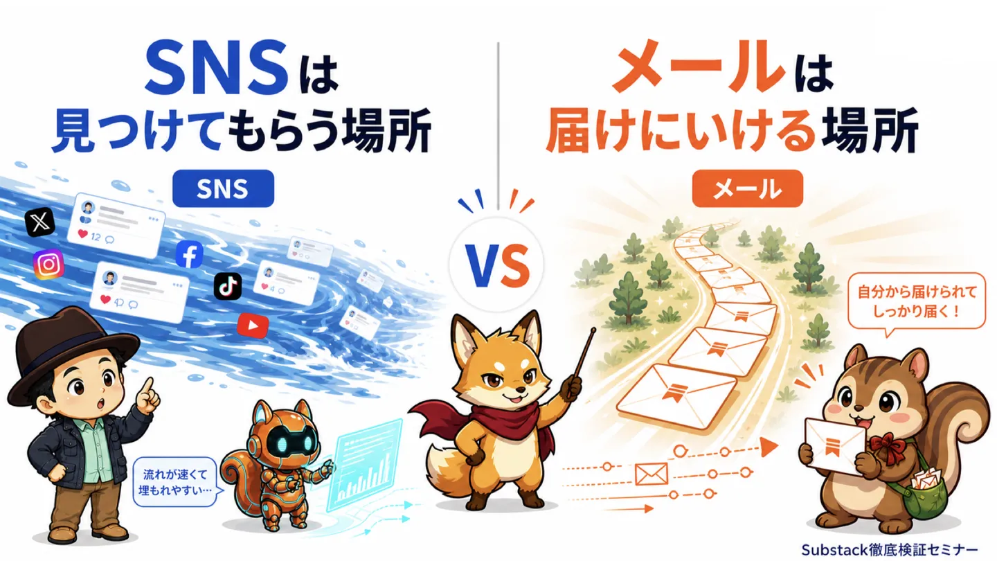 SNSは見つけてもらう場所 メールは届けにいける場所