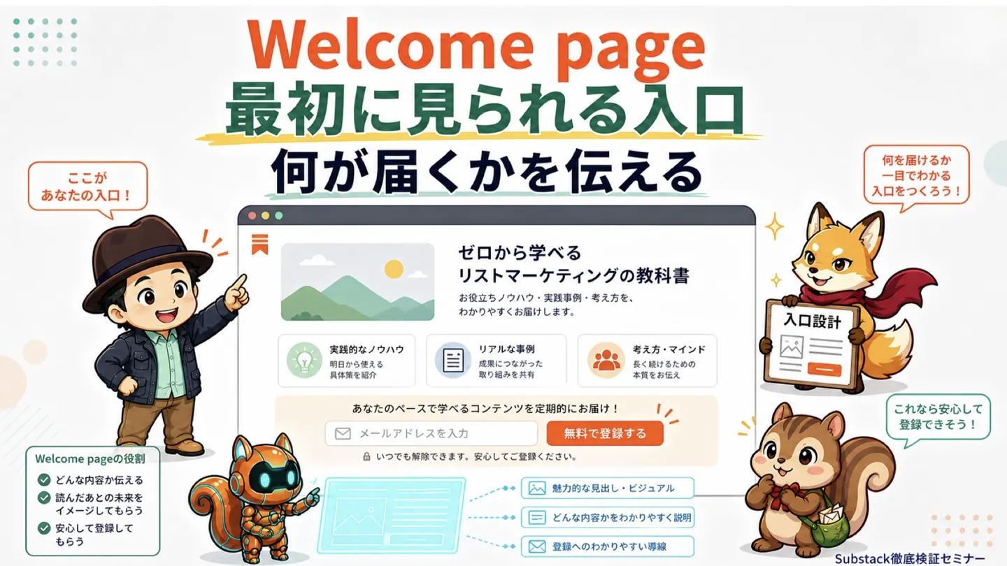 ウェルカムページ 最初に見られる入口