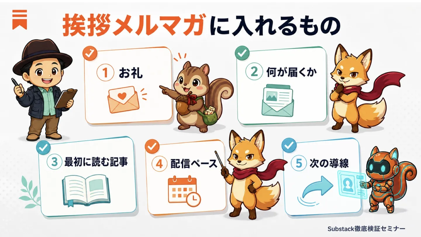 挨拶メルマガに入れるもの