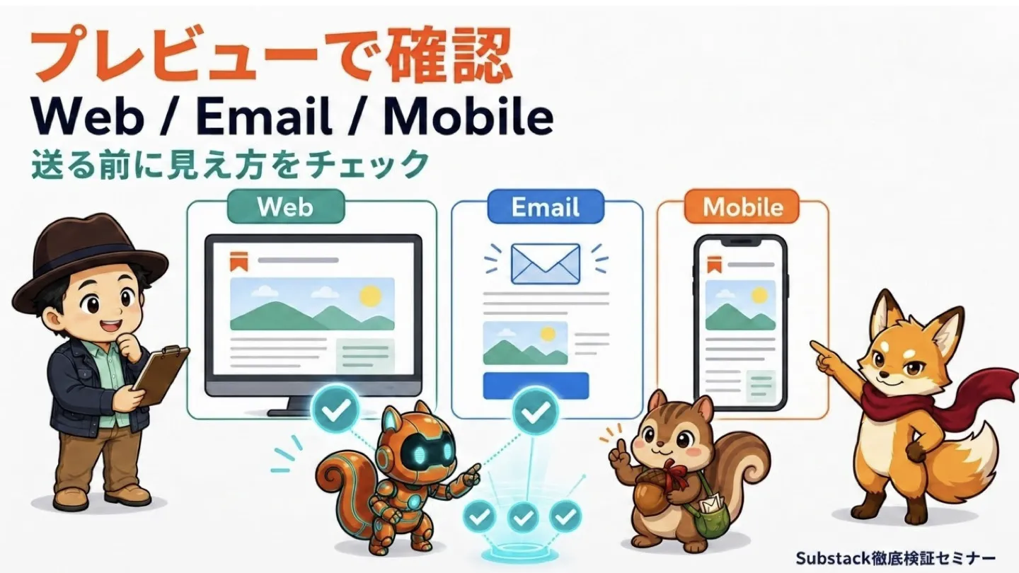 プレビューで確認 Web Email Mobile