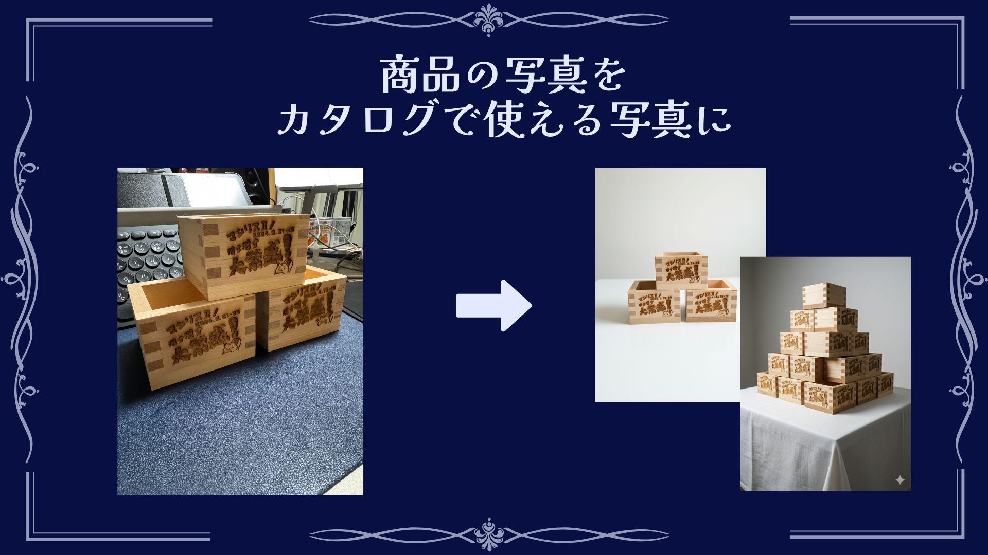 商品の写真をカタログ用に加工する作例