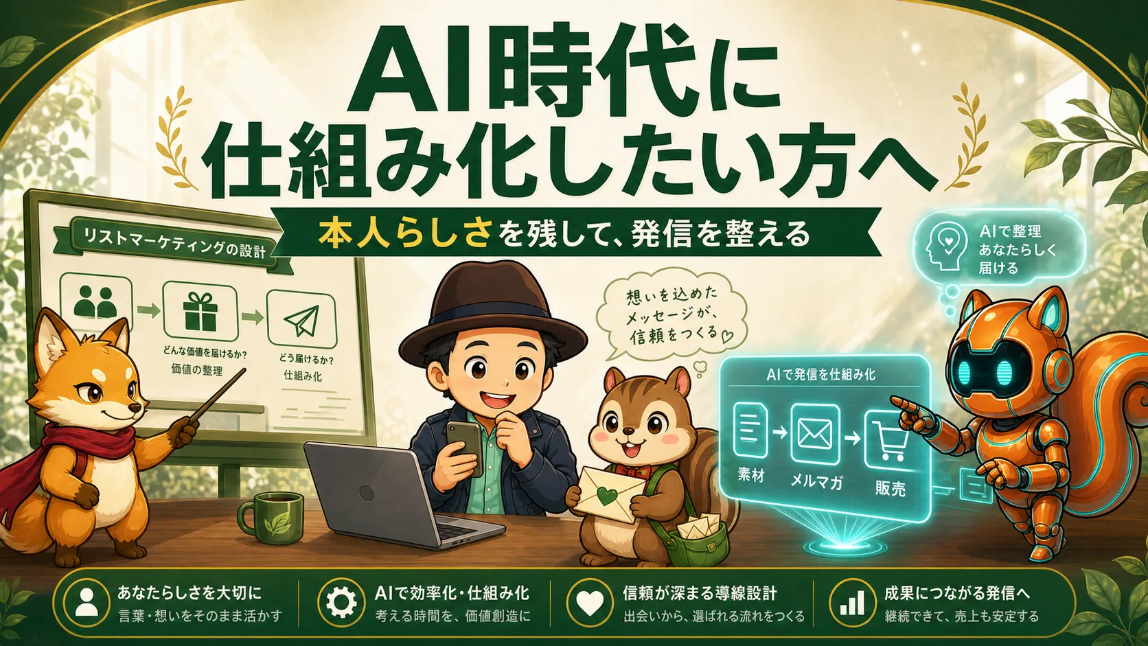 AI時代に本人らしさを残してリストマーケティングの発信を仕組み化するリンクカード画像