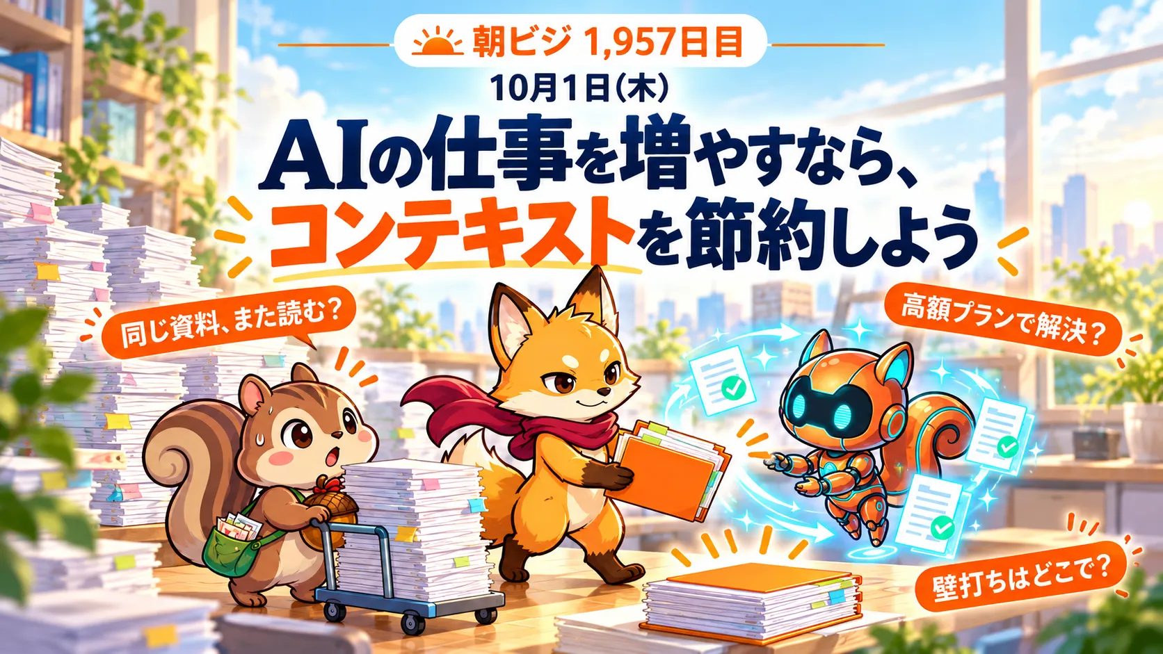 AIエージェントの利用枠と仕事の重複を見直す記事の図解