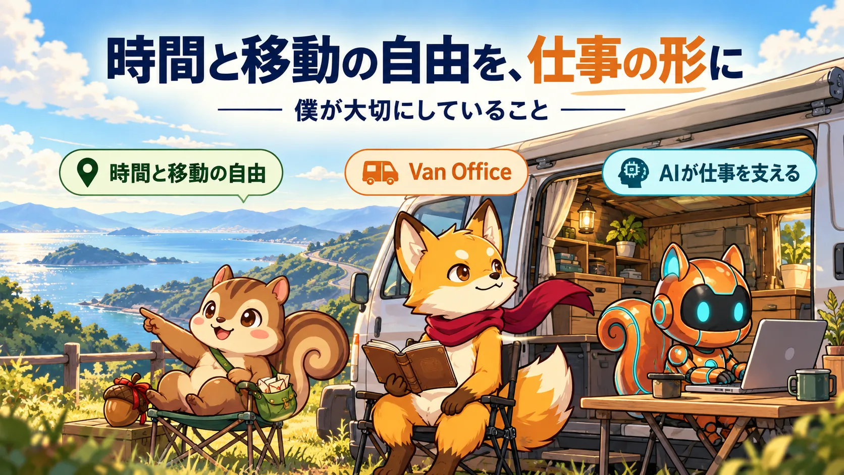 Van Officeで移動しながら仕事をし、AIが作業を支える。時間と移動の自由を大切にする僕の現在の働き方。