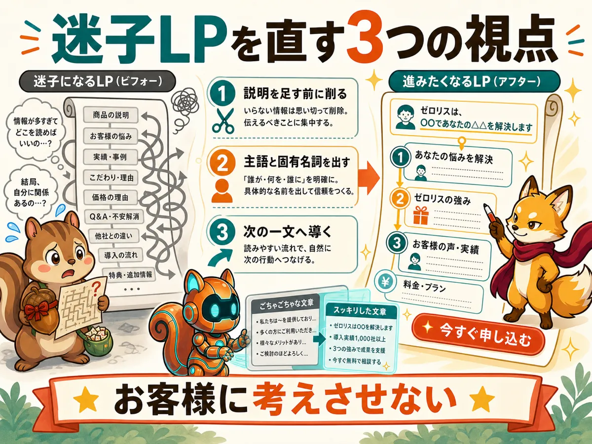 迷子LPを直す3つの視点 記事内画像