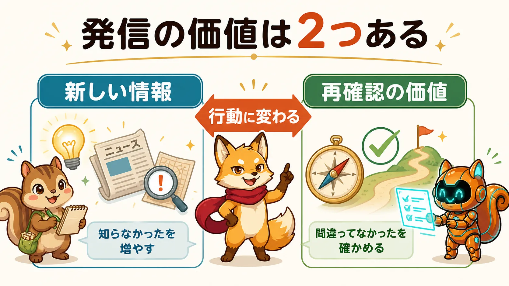 新情報と再確認の両方が行動を支える構造
