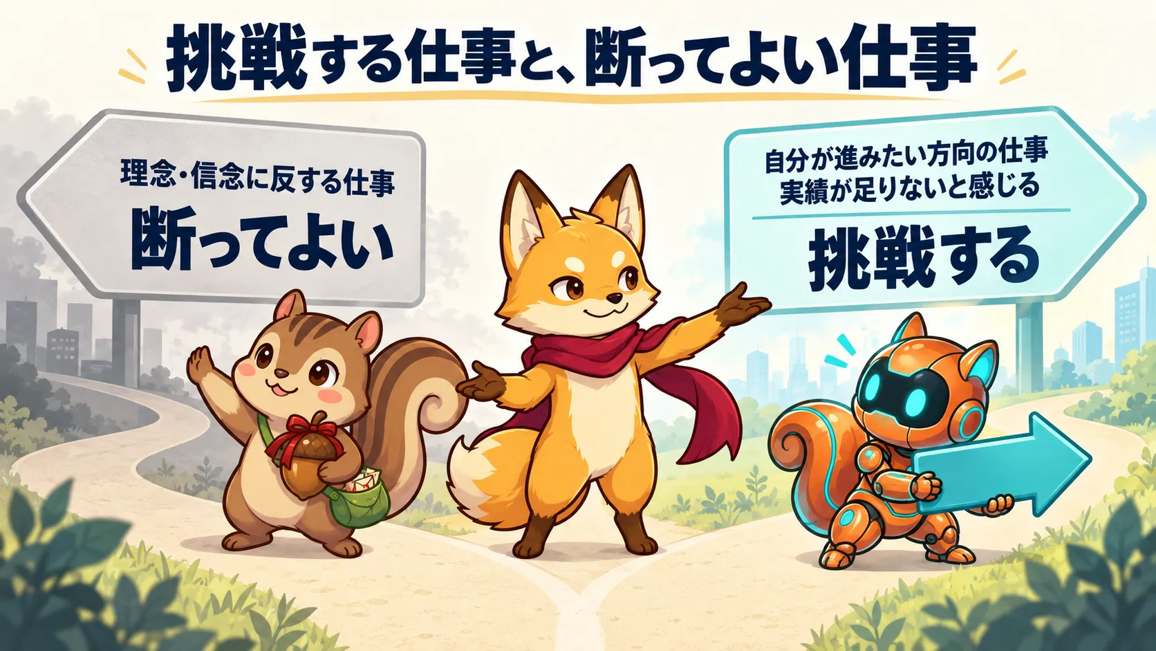 理念・信念に反する仕事は断ってよい。進みたい方向の仕事へ挑む