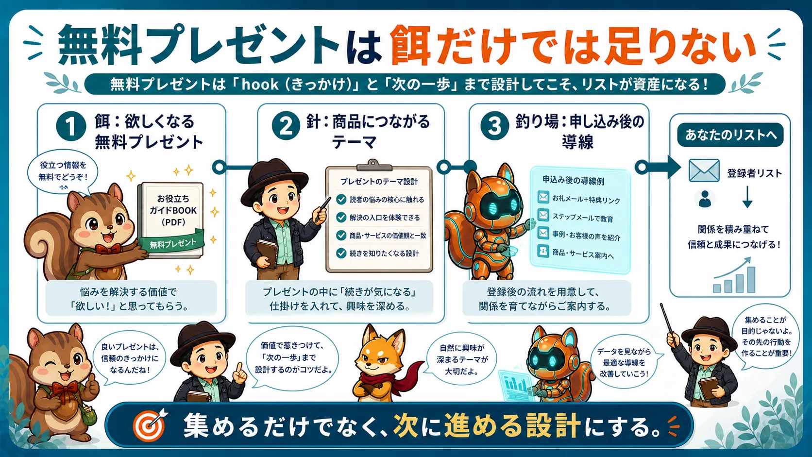 無料プレゼントは餌だけでは足りない