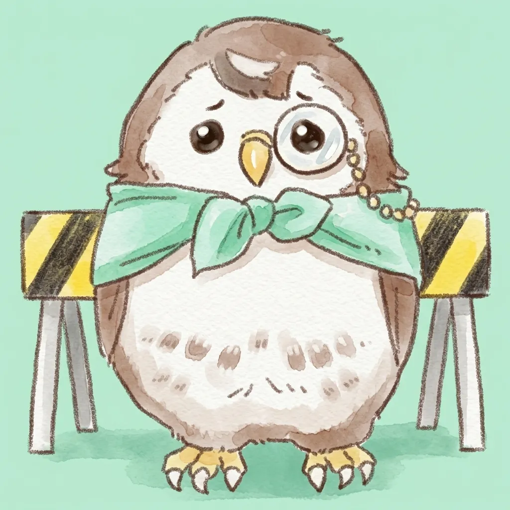通行止めで困るフクロウ