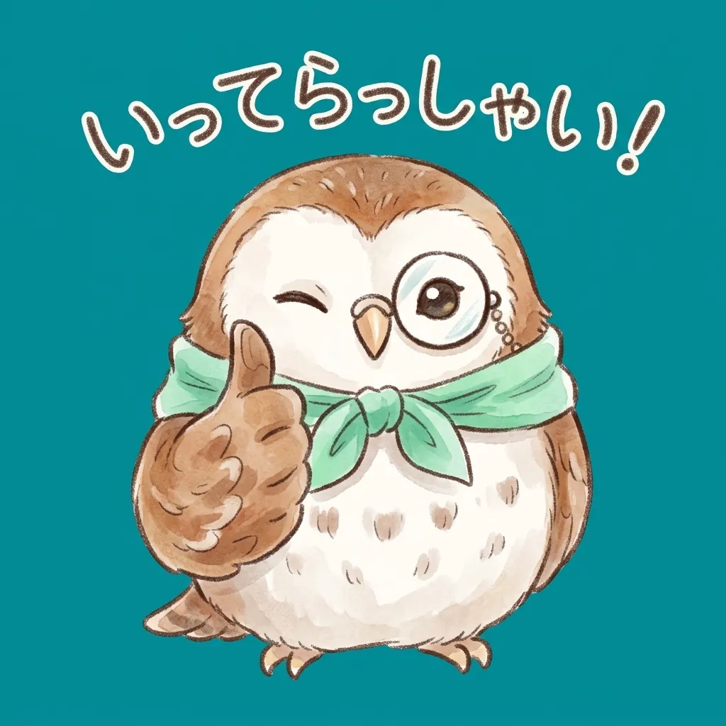 背中を押すフクロウ