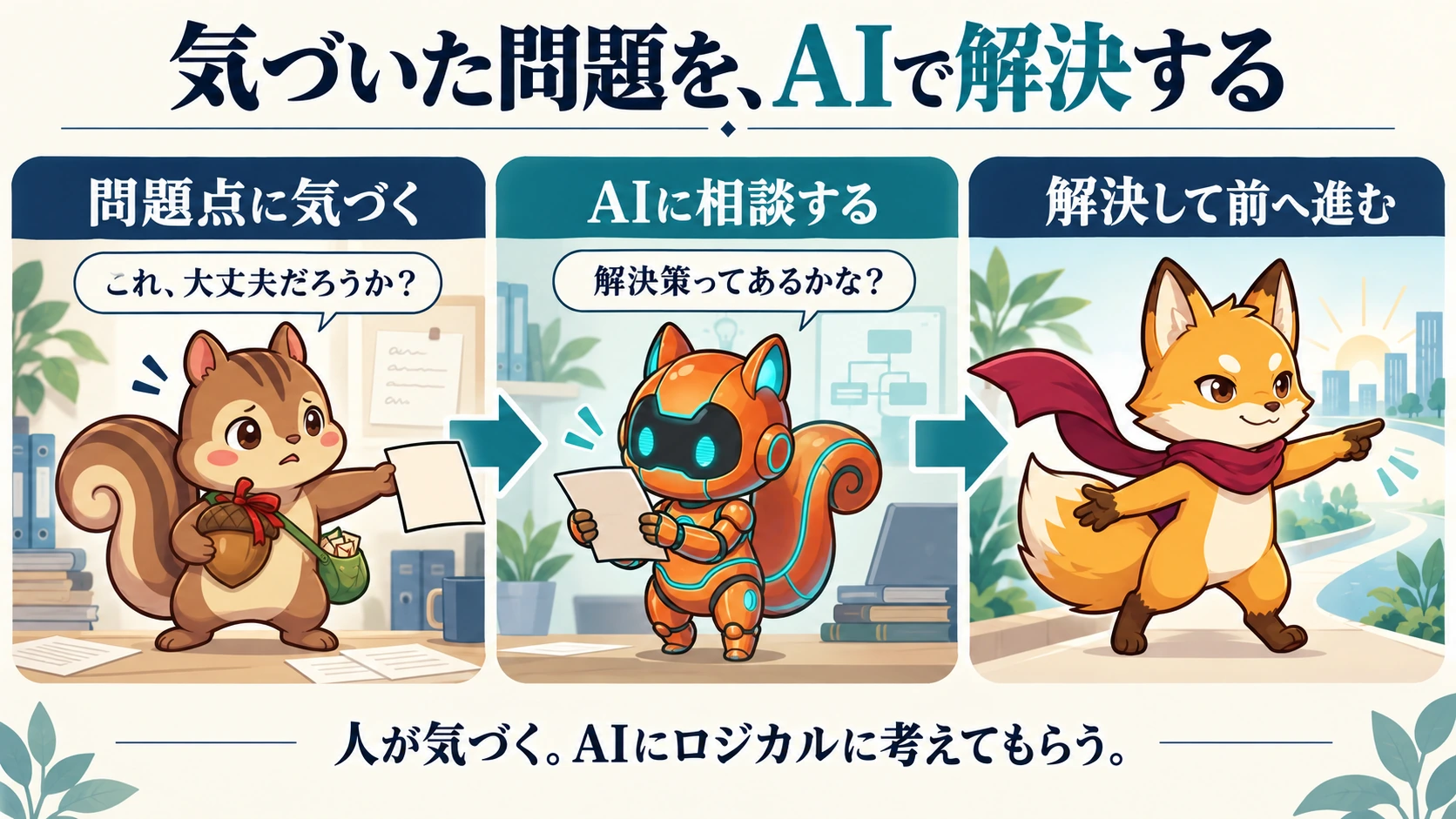 問題点に気づき、AIに相談し、解決して前へ進む