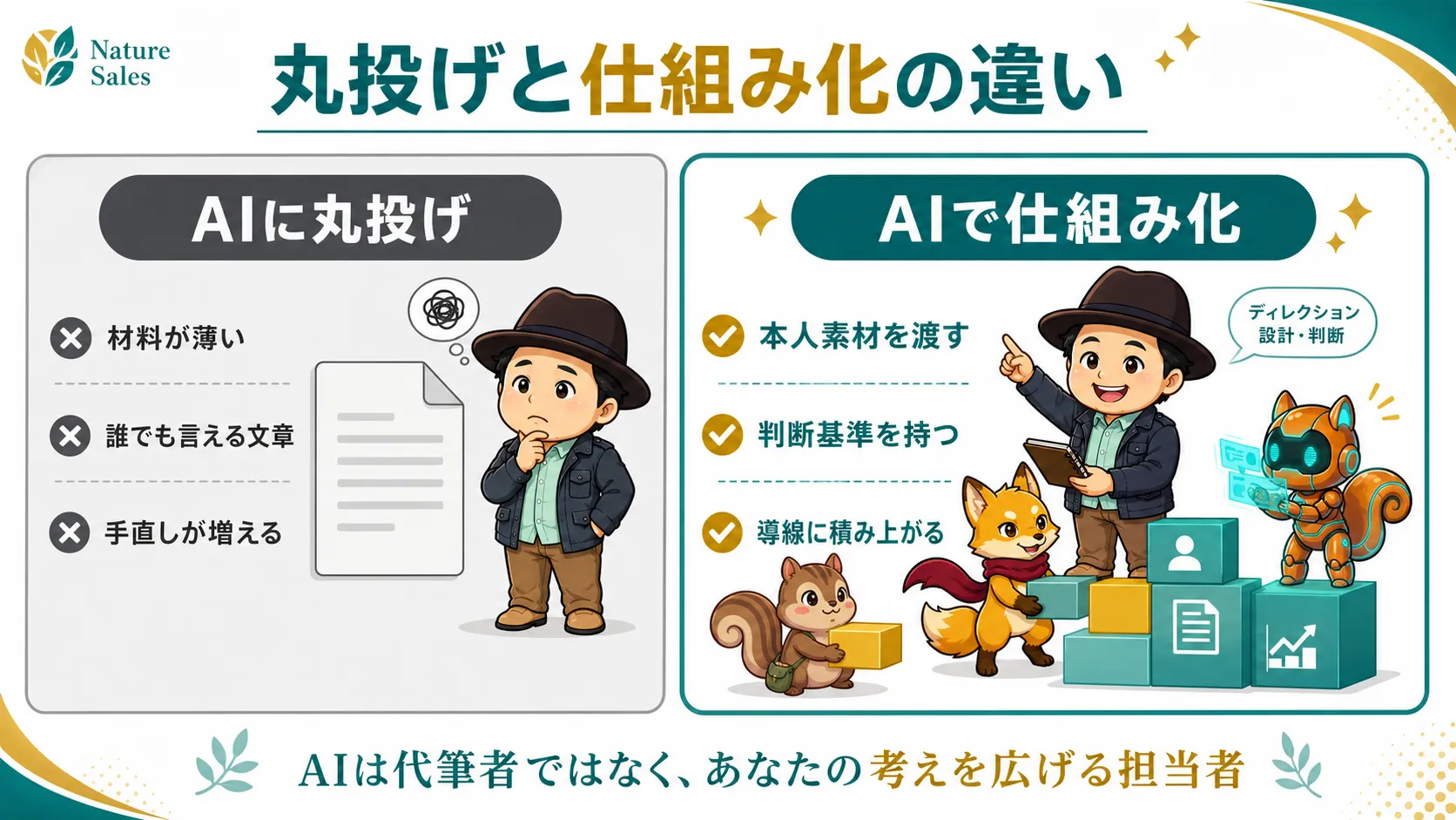 AIに丸投げする場合とAIで仕組み化する場合の違い
