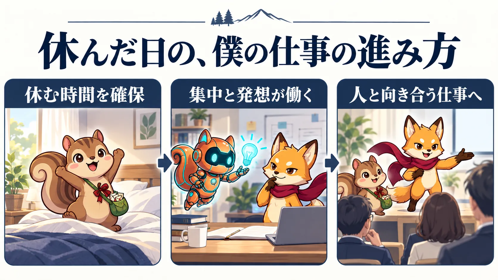 休息を取った後の仕事の進み方