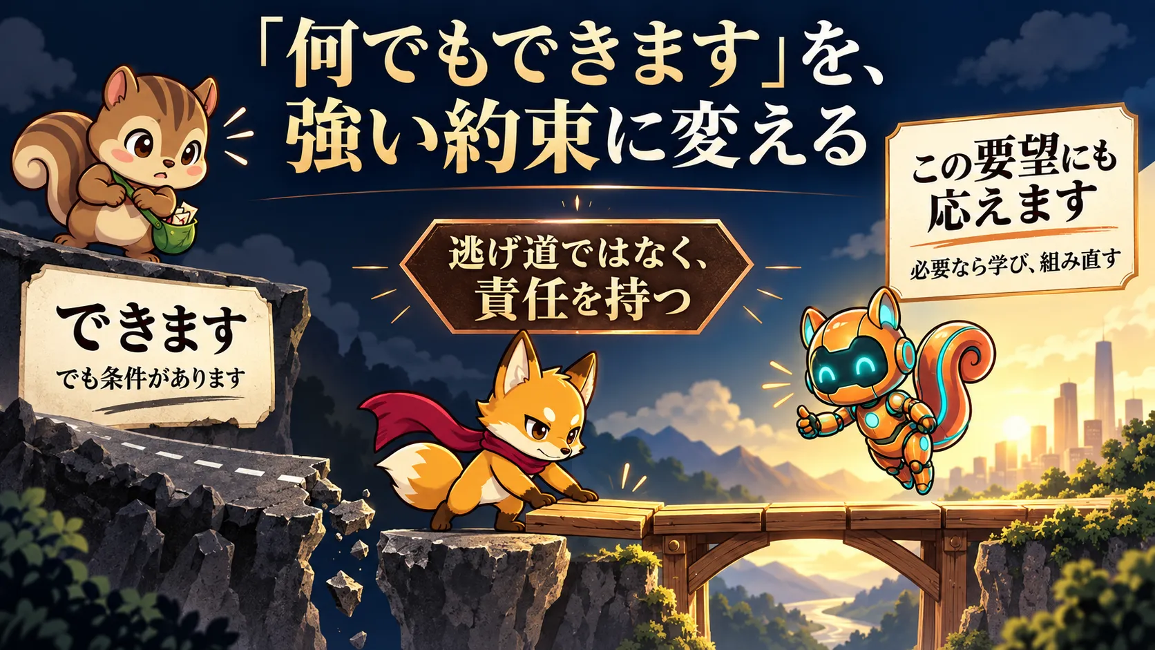お客様の課題に対し、強く約束することで実行責任を引き受ける特化戦略。